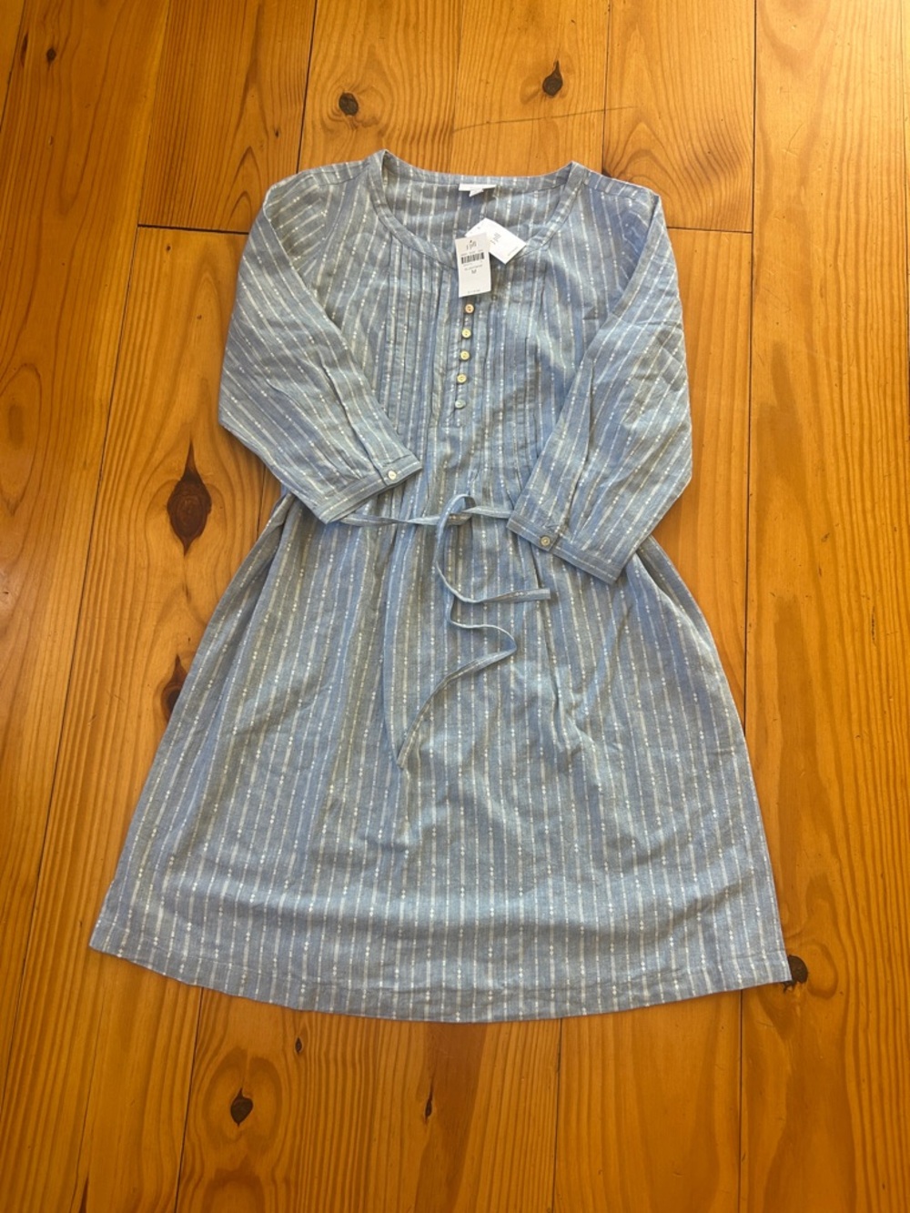 J. Jill Light Blue Striped Mini Dress - Picture 2 of 6
